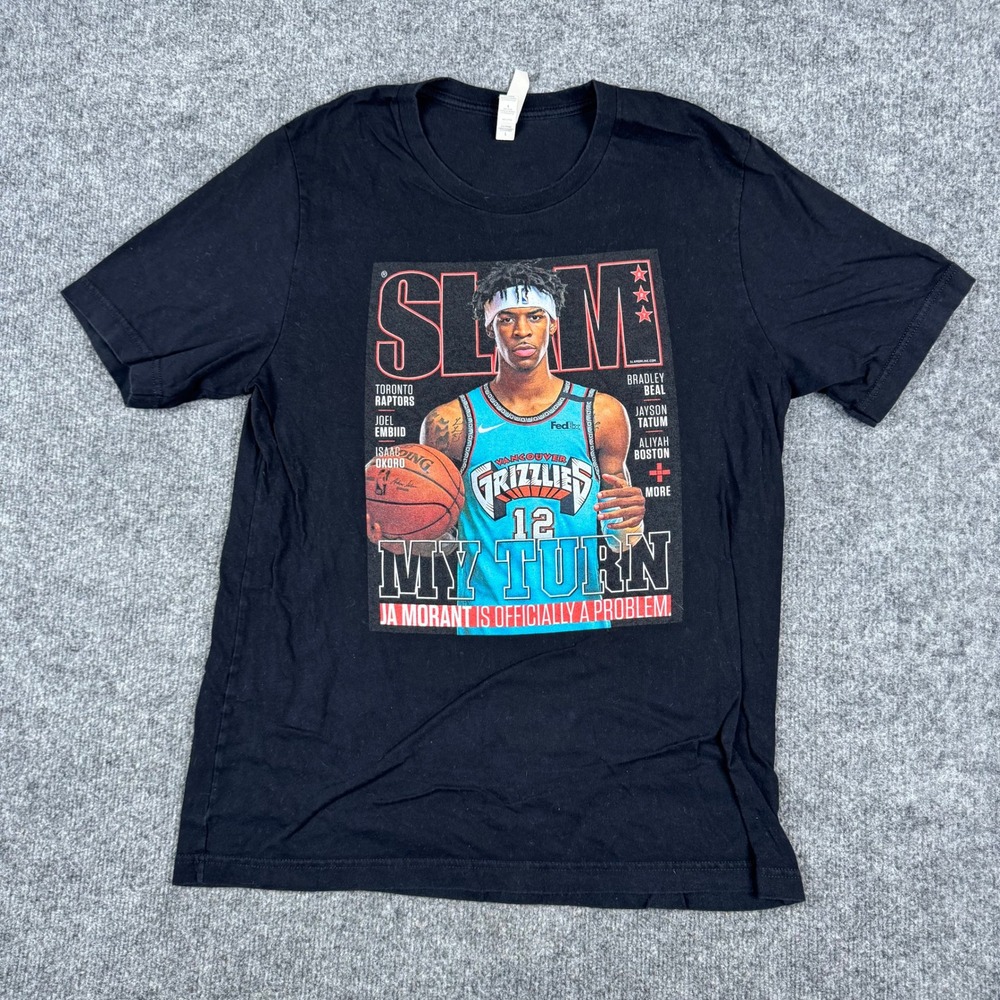 Slam T-Shirt Mens Size L Black Ja Morant Magazine Graphic Cotton Short Sleeve